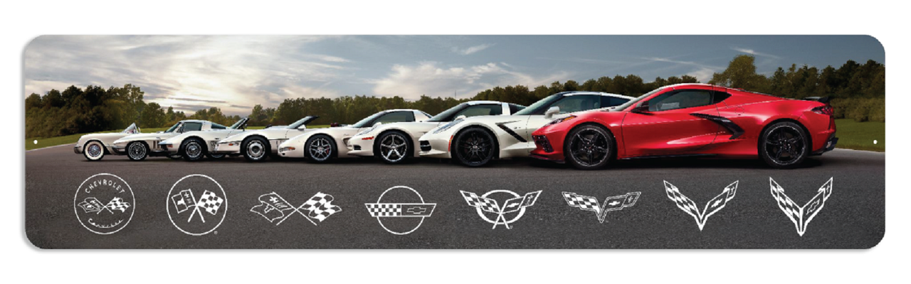 C8 Corvette Generations Metal Print Wall Sign