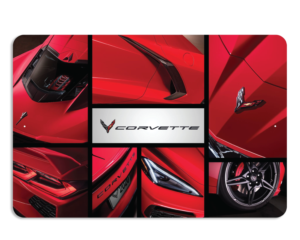 C8 Corvette Collage Metal Print Wall Sign