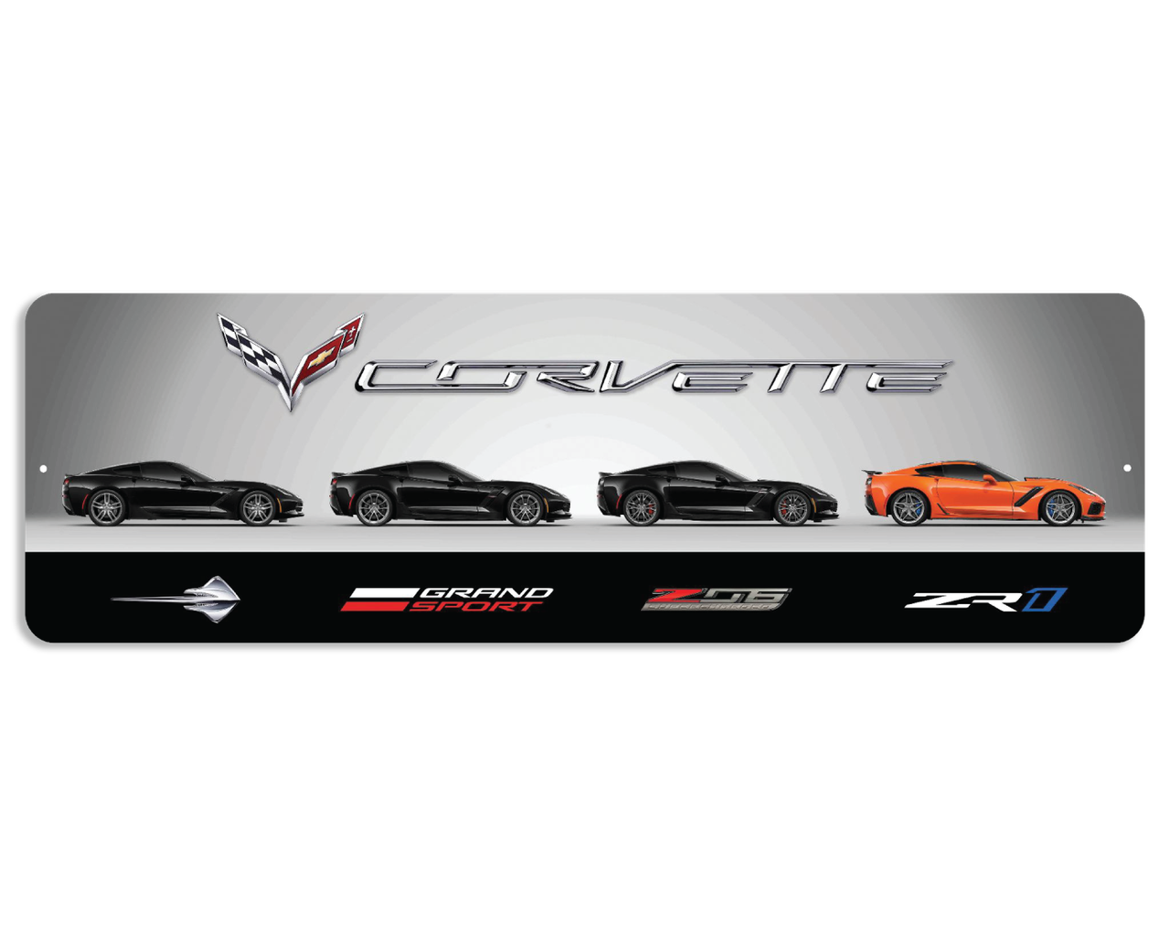 C7 Corvette Side View Metal Print Wall Sign