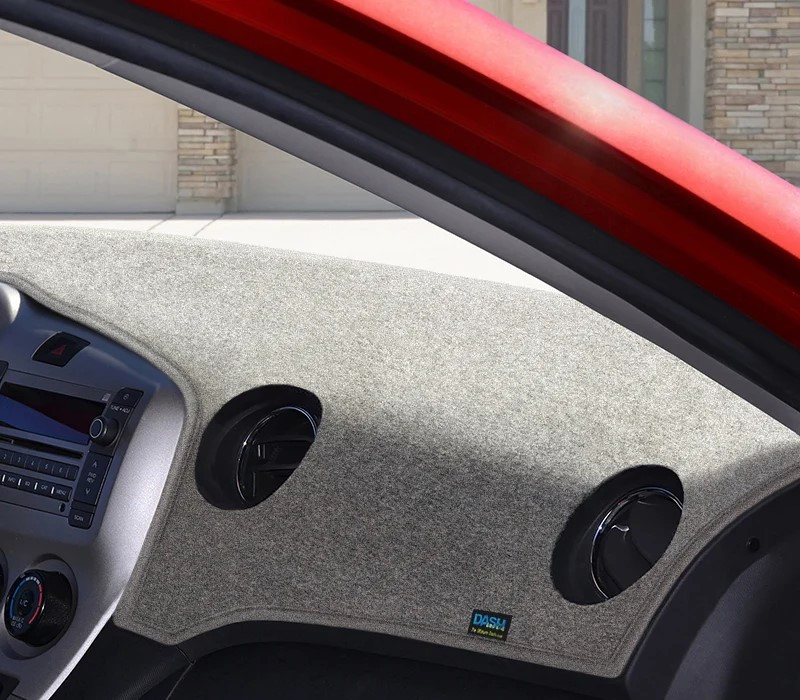 Custom Dash Covers - Poly Carpet - Gray in Red Car