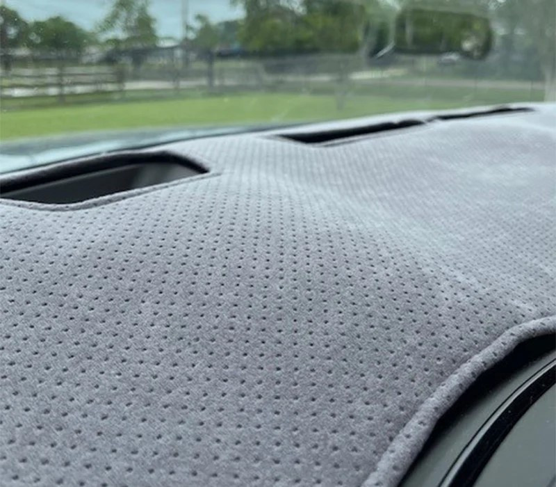Custom Dash Covers - Sedona Suede - Charcoal - In Car Zoom