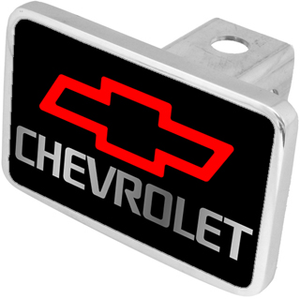 Chevrolet Red Bowtie/Silver Letters Outline Trailer Hitch Plug