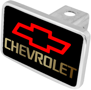 Chevrolet Red Bowtie/Gold Letters Outline Trailer Hitch Plug
