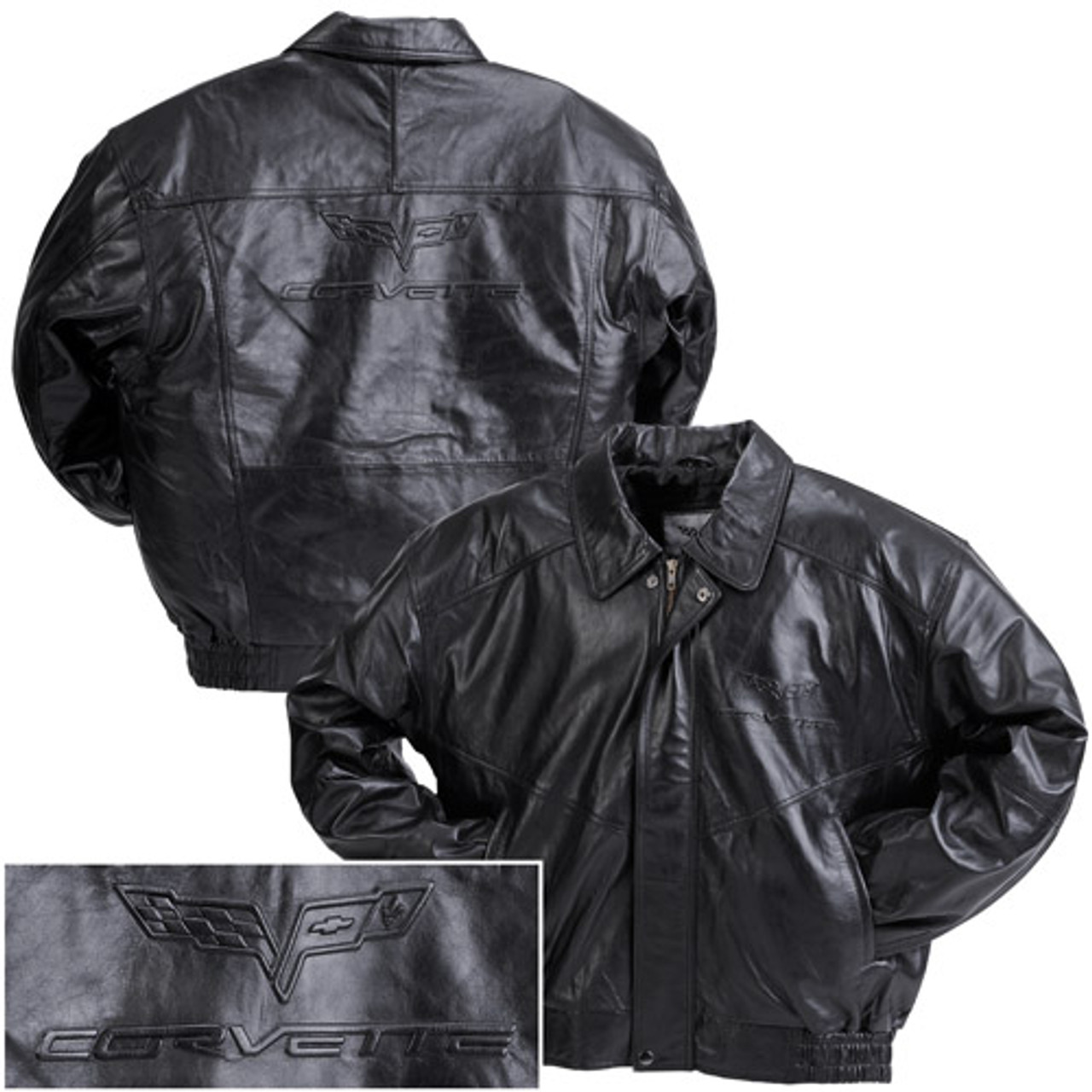 C6 Corvette  Embossed Leather Jacket