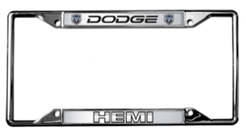 Stainless Steel 426 Hemi License Plate Frame - Black & Orange 3D Design, USA Made