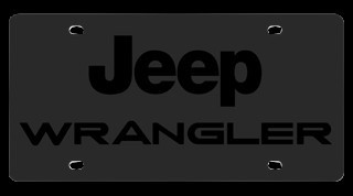 Jeep Wrangler Carbon Stainless Steel License Plate Auto Gear Direct