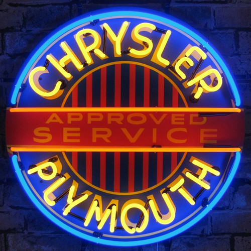 Chrysler Plymouth Neon Sign | Silkscreen Backing | Auto Gear Direct