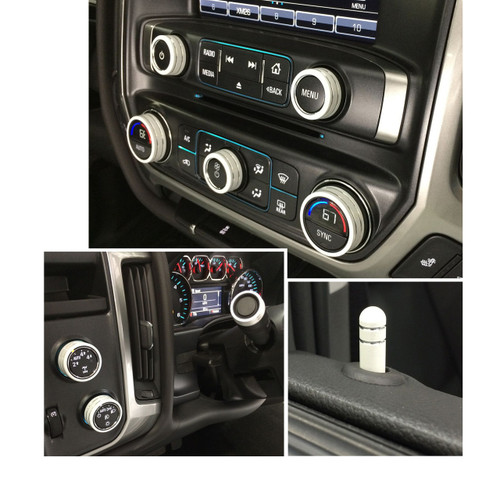 Sierra/Silverado Interior Knob Kit - Summit White inside