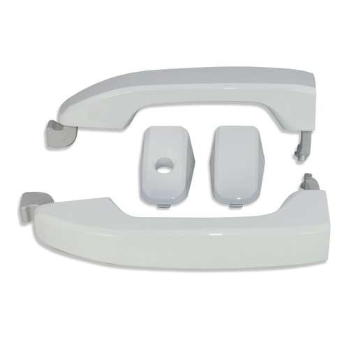 Rear Driver Side Olympic White Door Handle For 2007-2014 Chevy Silverado GMC Sierra