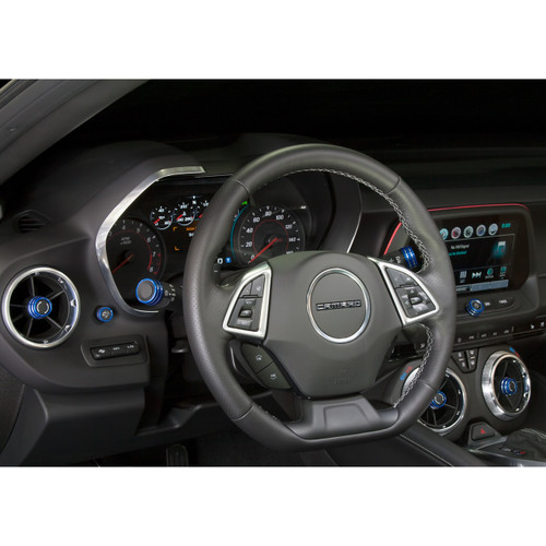Camaro Billet Interior Knob Kit - Hyper Blue inside