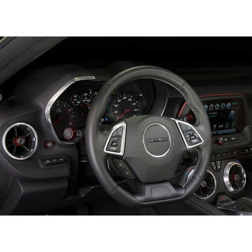 2016-2024 Camaro Billet Interior Knob Kit - CF Garnet Red inside