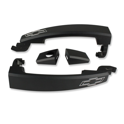 2010-15 Camaro Black Door Handles (shown w/ Bowtie logo) - 2-Tone