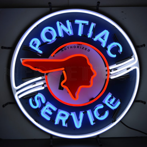 Neonetics GM Pontiac Authorized Service Neon Clock – 15x15 Inches, Red, Battery Powered, Garage Décor