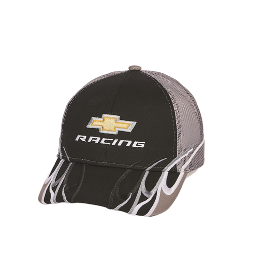 Chevy Racing Black and Gray Mesh Flame Hat