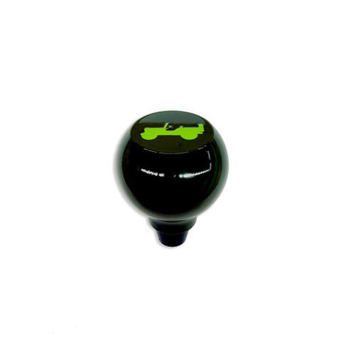 Jeep Wrangler JK 2007-2018 Billet Automatic Flat Shift Knob (Black Base + Green Logo Color sample)