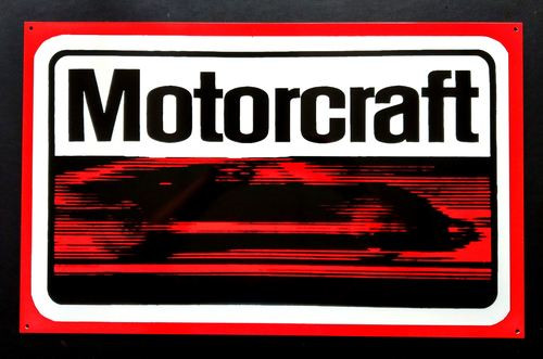 Ford Motorcraft Vintage Metal Sign (shown w/ black background)