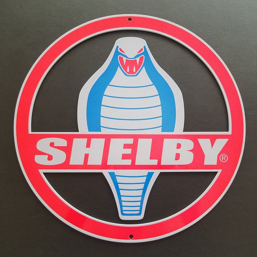 Shelby Cobra Inside Cut Circle Metal Sign (on black background)