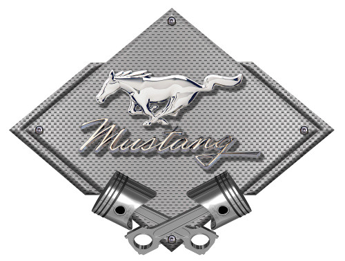 Ford Mustang Pony Carbon Diamond Metal Sign - Silver Ford Mustang Pony Carbon Diamond Metal Sign - Silver