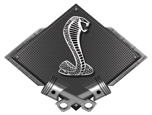 Ford Cobra Carbon Diamond Metal Sign - Black