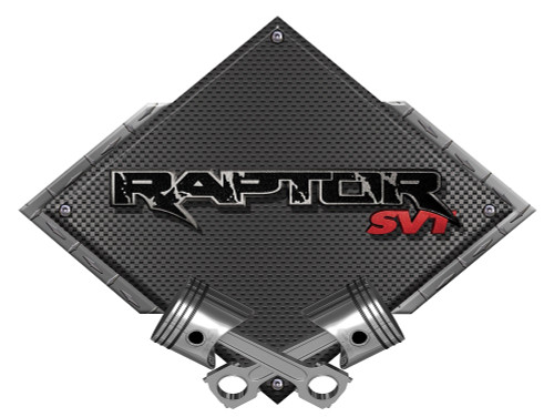 Ford Raptor SVT Carbon Diamond Metal Sign - Black