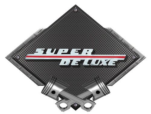 46 Ford Super Deluxe Carbon Diamond Metal Sign - Black