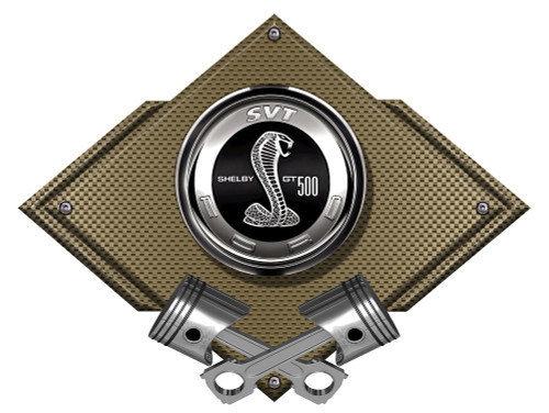 Shelby Cobra GT500 SVT Carbon Diamond Metal Sign - Bronze