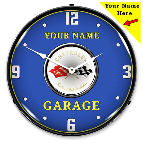 C1 Corvette Garage LED Backlit Clock