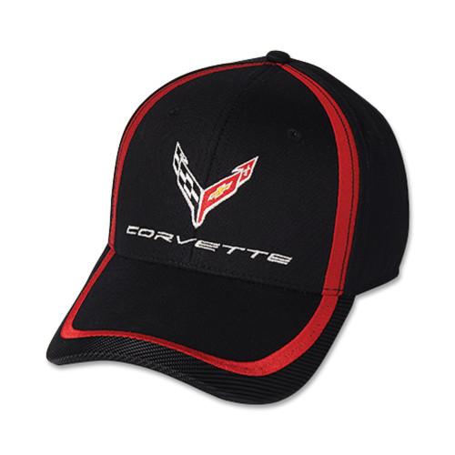 C8 Corvette Black and Red Accent Hat