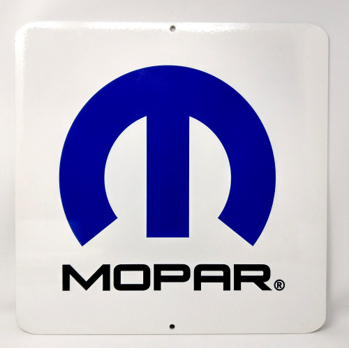 Mopar Omega White/Blue Emblem Metal Sign