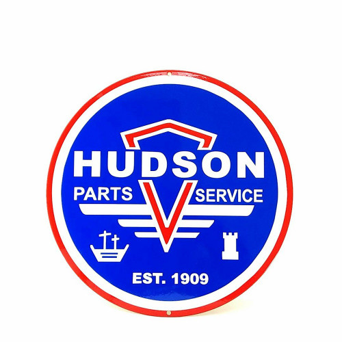 Hudson Parts Service Round Emblem Metal Sign