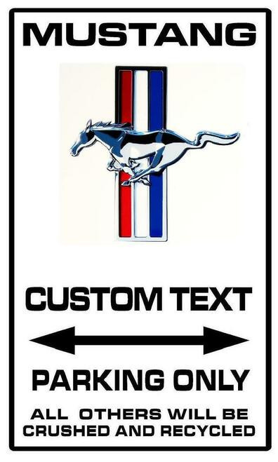 【SALE/F30号】NEW RULE.【陰謀論メッセージアート】 Ford Mustang Parking Only Metal Sign - Custom Text | Auto