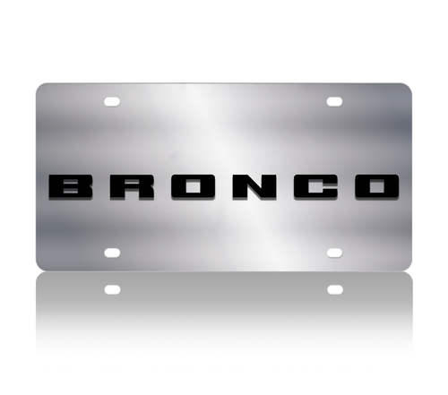 Ford Bronco Stainless Steel License Plate - Word Only