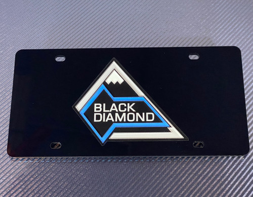 Ford Bronco Black Diamond Black Acrylic License Plate (alt angle)