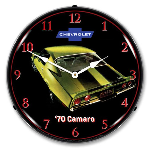1970 Green Camaro Z28 LED Backlit Clock