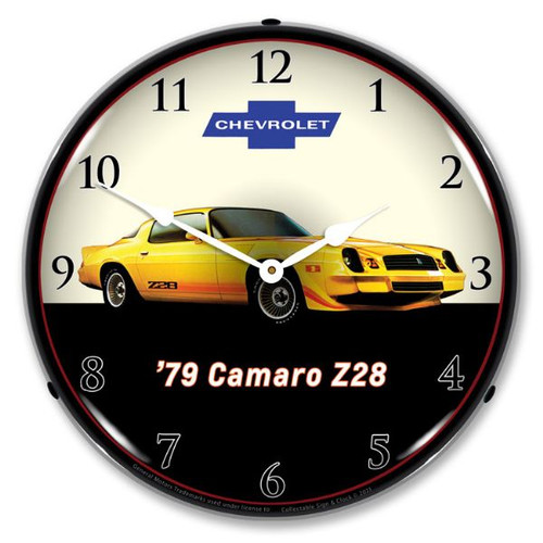 1979 Yellow Camaro Z28 LED Backlit Clock