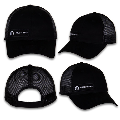 Mopar Black Patch Mesh Trucker Hat | Auto Gear Direct