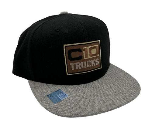 Chevy Trucks C10 Black and Gray Flat Bill Hat