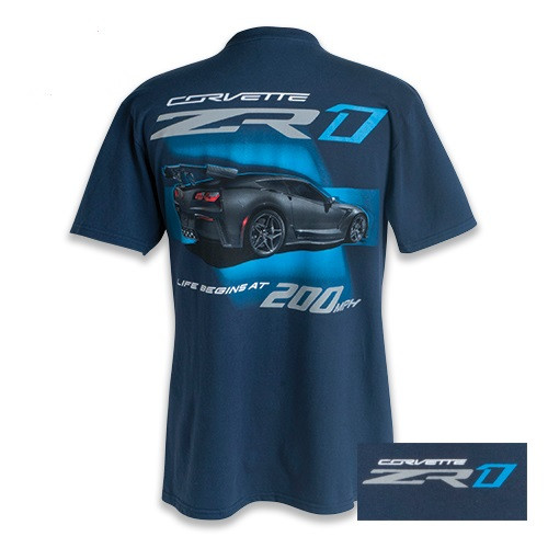 C7 ZR1 Corvette Life Begins Blue T-Shirt