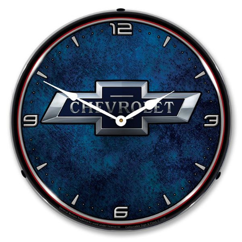 Chevrolet Bowtie Blue LED Backlit Clock