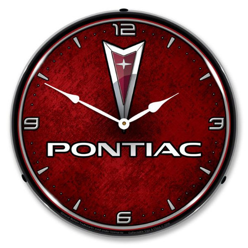 Pontiac Red LED Backlit Clock