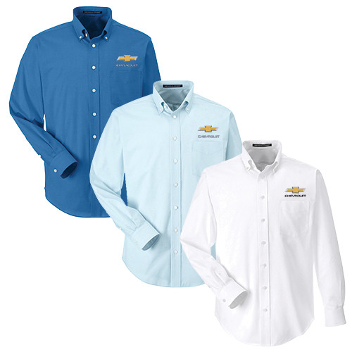 Chevrolet Gold Bowtie Solid Oxford LS Dress Shirt