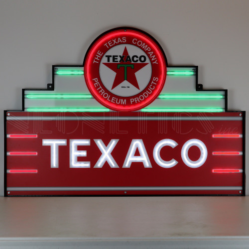 Texaco Art Deco Marquee LED Flex Neon Sign | Auto Gear Direct