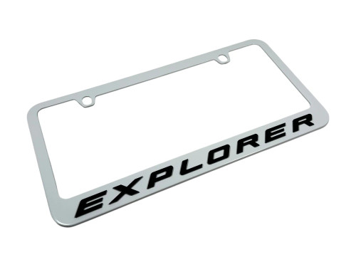 Ford Explorer White License Plate Frame (angle)