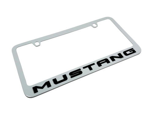Ford Mustang White License Plate Frame (angle)
