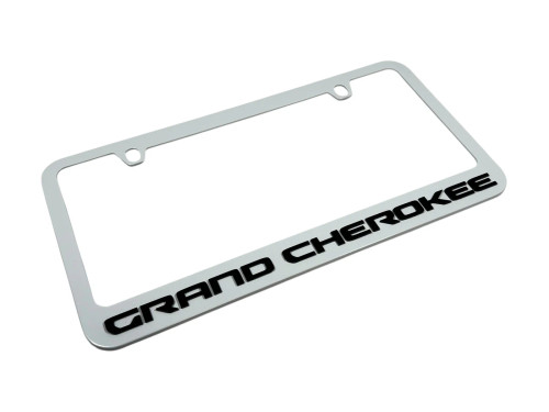 Jeep Grand Cherokee White License Plate Frame (angle)