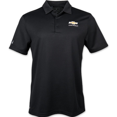 Chevrolet Gold Bowtie Black Adidas Polo Shirt | Auto Gear Direct