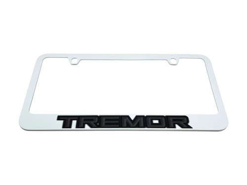 Ford Tremor White License Plate Frame - Dark Lettering