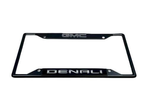 GMC Denali Black License Plate Frame -Black - 4 Hole (alt)