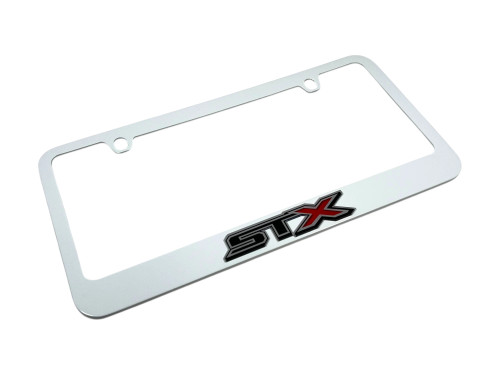 Ford F-150 STX White License Plate Frame (angled)