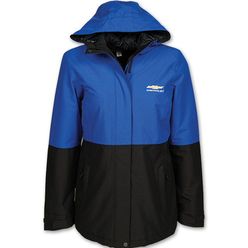 Women's Chevrolet Gold Bowtie Black and Blue Heavyweight Jacket